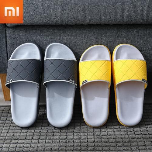 Xiaomi Summer Platform Flat Shoes Man Slippers EVA Rhombus Sole Bedroom Couples Flat Shoes Non-slip Home Men Slides
