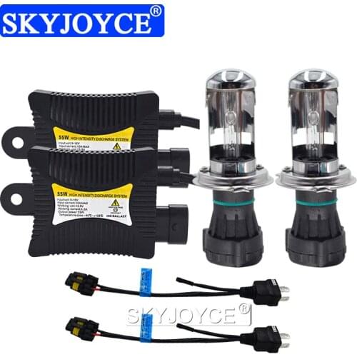 SKYJOYCE H4 BiXenon HID Kit 55W Slim Ballast Kit H13 HID Xenon Headlight Bulb H4-3 Bi-Xenon Bulbs Car Ignition Unit Block Kit