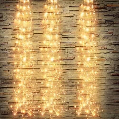 Thrisdar 200/600 LEDs Vines Branch Light Copper Wire Waterfall Fairy String Light Christmas Wedding Holiday Tree Garland Light