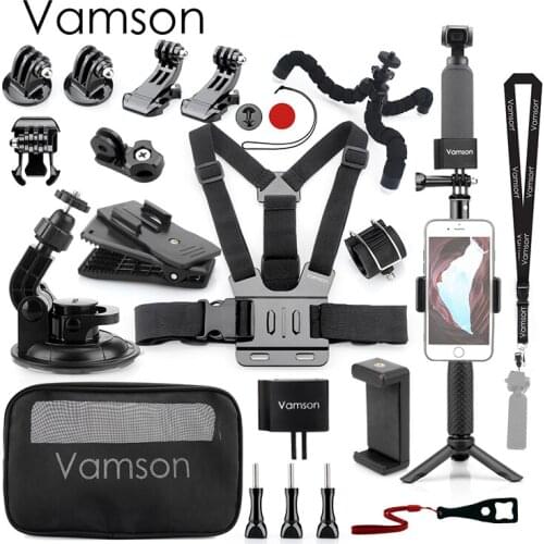 Vamson for DJI OSMO Pocket Accessories kit Adapter Mount Holder Clip Selfie Stick Tripod Expansion Kit Fixed bracket OPS03A