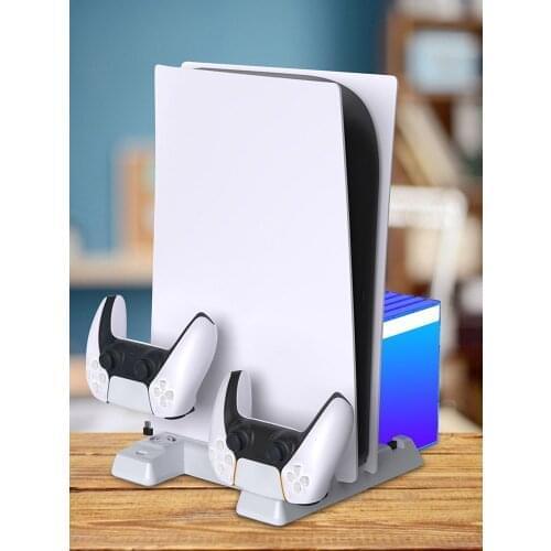 Vertical Cooling Fans Stand For PS5 Console Controller Charging Station Game Disc Slots Headset Stand For PlayStation 5 new 2021