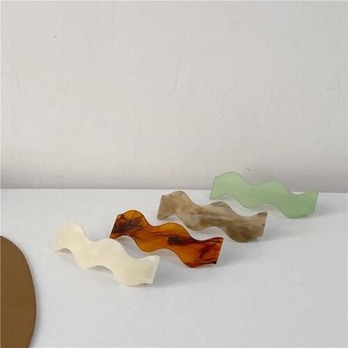 Vintage Acetate Wave Hair Clips Geometric Hairpin For Women Tortoiseshell Spring Hair Clip Barrettes Hairgrip Hair Accessories