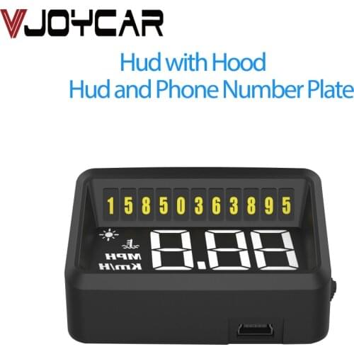 VJOYCAR VH60 Car OBD2 Display Head Up HUD Gauge with Sunshine Hood Cell Phone Number Sticker Overspeed Alarm Simple is Best