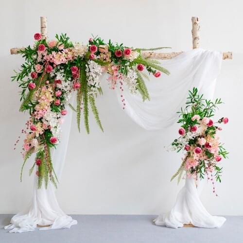 1set European style DIY Wedding stage decor artificial flower wall Arch silk rose peony plant mix design decor flower wall
