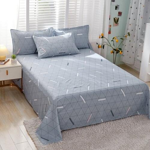 1pcs 100% Cotton Bed Sheet Heart Flowers Printed Double Top King Sheets Pure Cotton Single Size Kids Bed Linen (No Pillowcase)