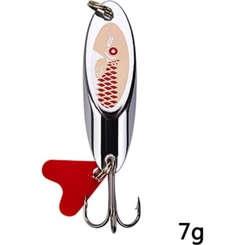 1pcs 7g-21g oblique cut sequin lure metal hard lure with red heart-shaped sequin artificial lure small hard sequins fishing bait