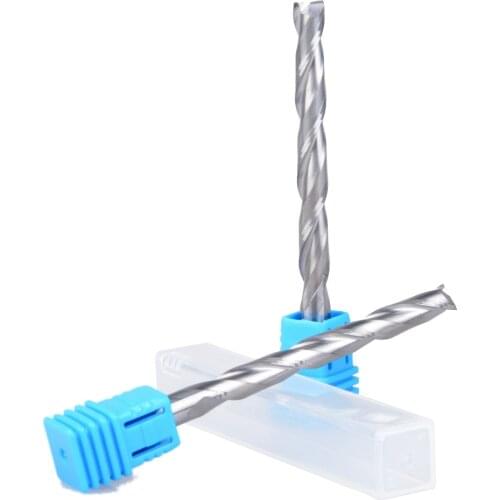 2pcs Carbide CNC Router Bits Two Flutes Spiral End Mills Double Flutes Milling Cutter Spiral PVC Cutter 6mm *52mm