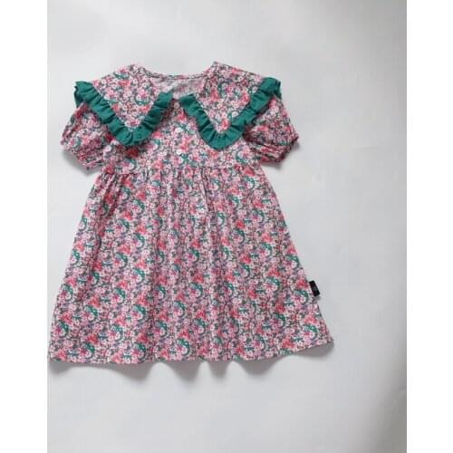 2021 Summer Casual Solid Girls Dress Cartoon Kids Dresses For Girls High Quality Fashion Girl Clothes
