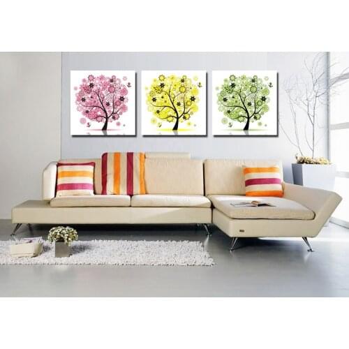 3 pcs free shipping Beautiful three trees Home Decor picture cuadros Painting On Canvas Prints Decoration for wall art print