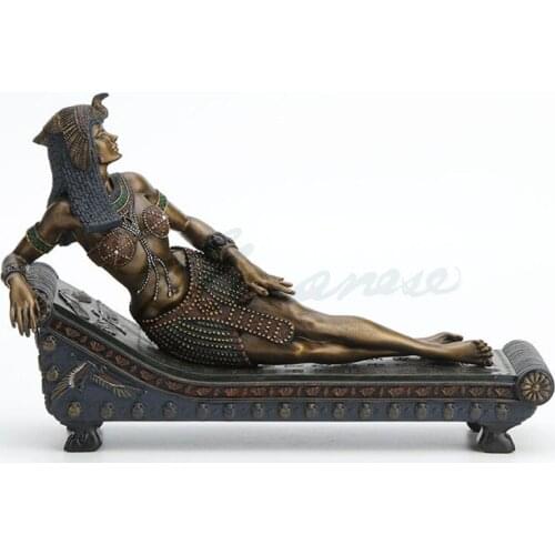 32.5CM ANCIENT EGYPT CLEOPATRA ART SCULPTURE FIGURINE CREATIVE RESIN CRAFTS DECORATIONS FOR HOME BIRTHDAY GIFT R3679