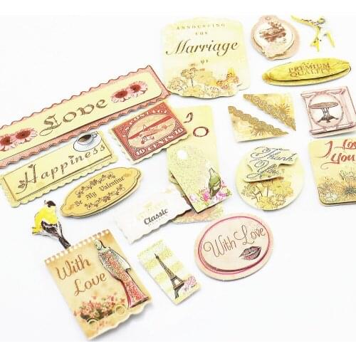Vintage scrapbooking 3D paper stickers handmade card making arts and craft decoraton cutting dies embellishment 6sheets/lot