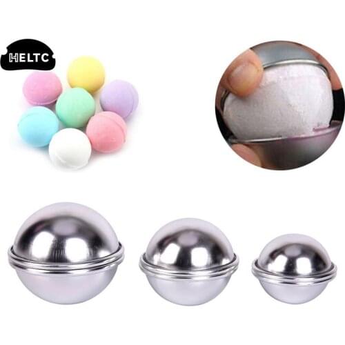 6pcs/3 sets New Bath Bomb Molds Aluminum Alloy Ball Sphere Bath Bomb Mold Cake Baking Pastry Mould