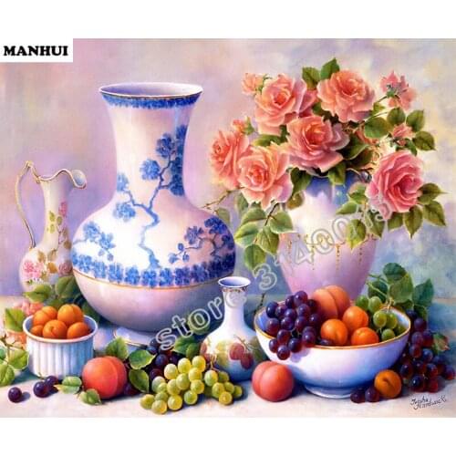 DIY Diamond painting Flower and fruit cross stitch Needlework 5D Spuare diamond embroidery resin diamond picture mosaic BEC092