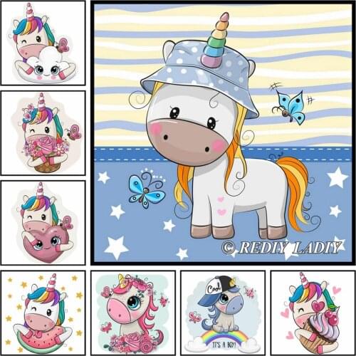 DIY Diamond Painting Cartoon Unicorn Diamond Embroidery Beaded Cross Stitch Full Square/Round Drill Diamond Mosaic Art & Crafts