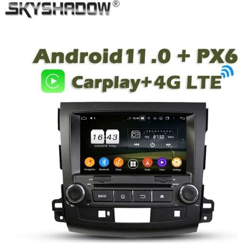 Carplay PX6 Car DVD Player DSP Android 10.0 4G + 64G GPS RDS Radio wifi Bluetooth 5.0 For MITSUBISHI Outlander 2006- 2011 2012