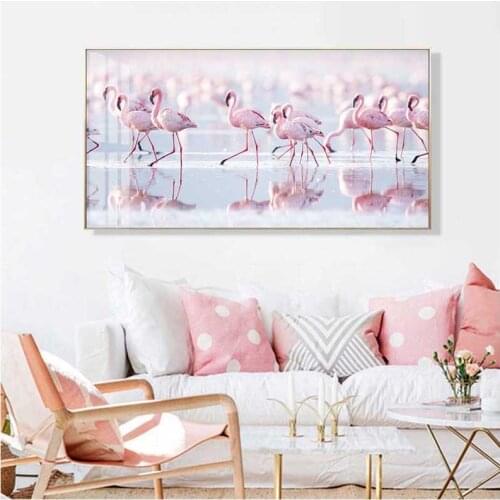Large 5d diamond Painting Flamingo in Lake Pattern mosaic set diy diamond embroidery Landscape Picture Wedding DecoracionZP-3397