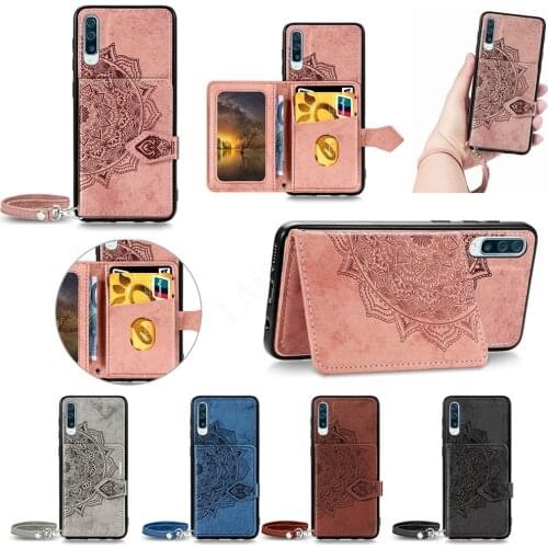 Floral Flower Wallet Case for Samsung Galaxy A21S A71 A51 A41 A10 A20 A30 A40 A50 A70 Mandala Pattern Card Holder Flip Cover