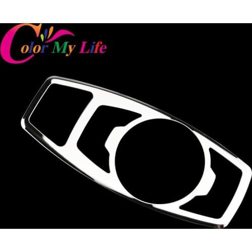 Color My Life Stainless Steel Car Headlight Switch Knob Cover Trim Sticker for Ford Edge LHD Parts Accessories