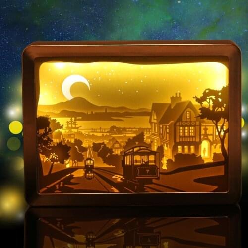 Wooden Photo Frame Linen Board Shadow Boxes 3D Showcase Keepsake Art Wedding DIY Family Frame with Led Light