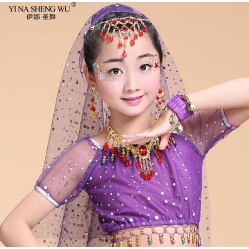 Girl Sexy Belly Dance Sequin Top Kids 6 colors accessories Three Styles bellydance Costumes Top belly dancing Dancewear Bra Tops