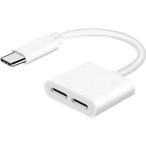 Dual TYPE-C Mobile Phone Adapter for Huawei Xiaomi Ipad Pro Digital Audio Headset Adapter Cable 3A Fast Charge Adapter Cable