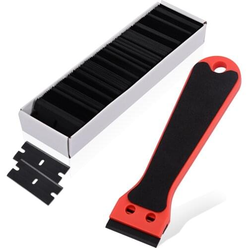 EHDIS Car Vinyl Film Wrap Scraper Squeegee+100pcs Black Razor Blades Window Tint Dust Cleaning Tools Glue Sticker Remover Auto