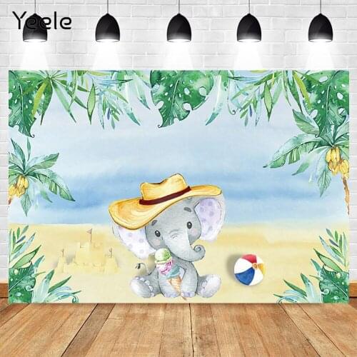 Yeele Summer Tropical Sea Seaside Beach Party Elephant Birthday Backdrop Photography Background For Photo Studio Photophone