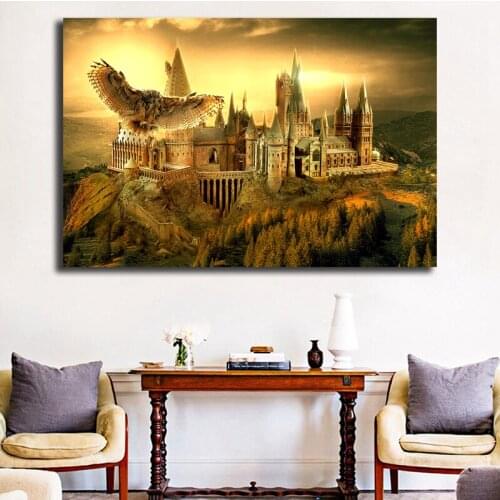 School Of Witchcrafts And Wizardrys Canvas Posters Golden Eagle Prints Wall Art Painting Decorative Picture Modern Decor