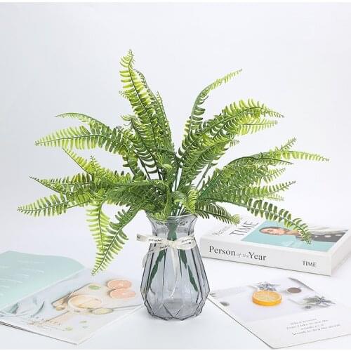Greenery Artificial Simulation Persian Grass Fern Bush Plant for Wall Decoration