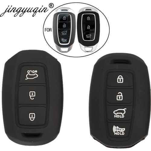 Jingyuqin 30pcs Silicone Car Remote Key Cover For Hyundai i30 i35 i40 Azera Elantra Solaris Grandeur Ig Accent Santa Fe Fob Case