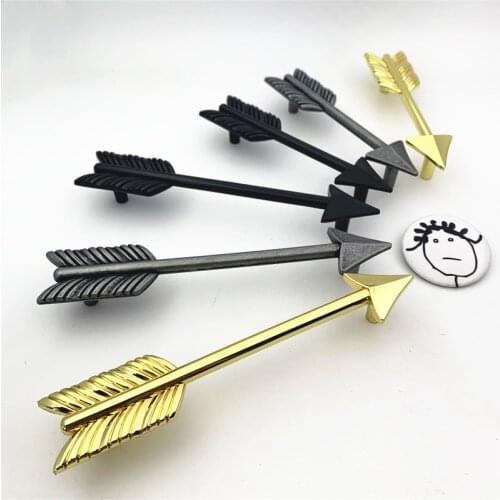 LCH Top Quality Unique artistical Design Furniture Hardware Black Arrow Antique Silver 96mm 128mm Cabinet Handle Drawer Pulls