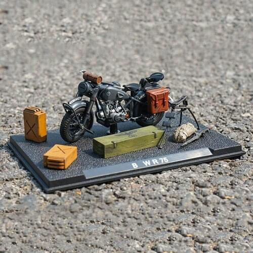 Diecast 1/24 World War II German Army Yangtze River Prototype R75 Tricycle Model Collection Decoration Display Vehicle Gift