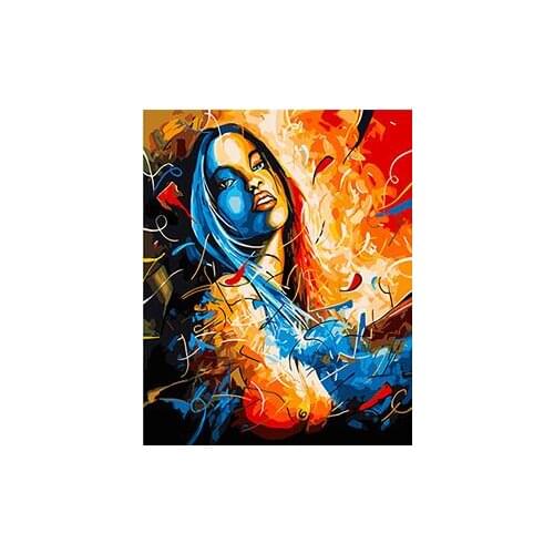 MaHuaf-X1206 colorful woman painting by numbers hand painted coloring by numbers on canvas Wall Pictures for Living Room