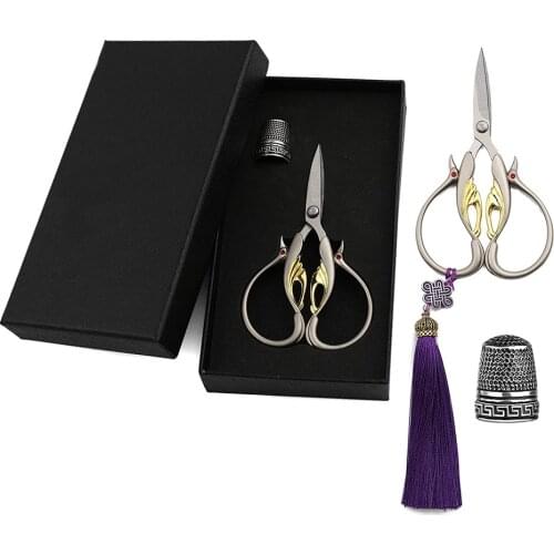 MIUSIE 1 Set Professional Antique Scissors Hand Sewing Scissors Durable And Sharp Dressmaker Shears With Tassel For Sewing