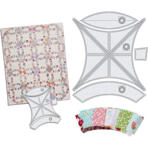 Multifunction Double Wedding Ring Quilting Template Diy Fabric Tools Sewing Tools Accessories Fast Delivery Dropshipping