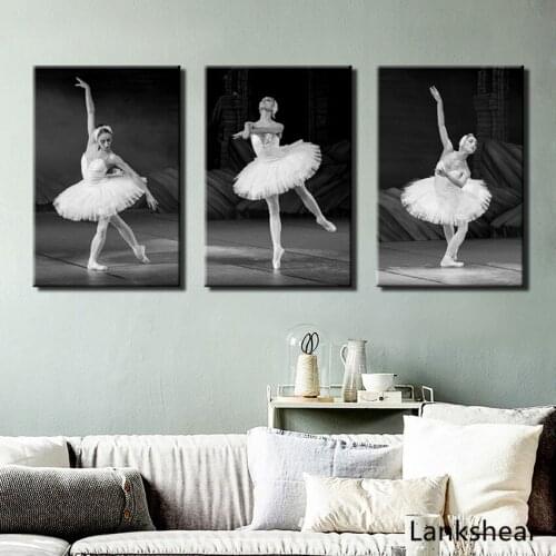 Ballet Nordic Poster Wall Art Canvas Painting White Dancers Wall Pictures Print For Children Room Kid Cuadros Home Decoration