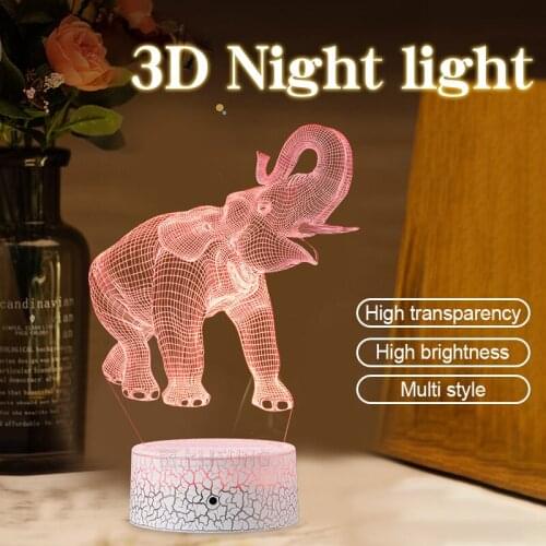 Dinosaur 3d Night Lamp Acrylic Desktop Nightlight Holiday Birthday Gift Decorative Night Lamp Bedroom Transparent Board Light