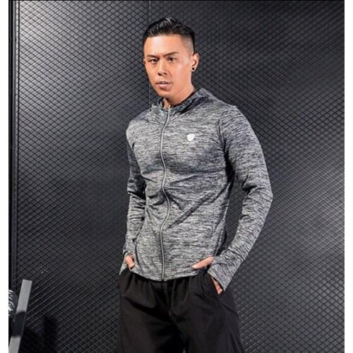 Newest Mens Sport Jacket Fitness Running Training Hoodie Outdoor Breathable Quick Dry Sportwear Zipper Coat