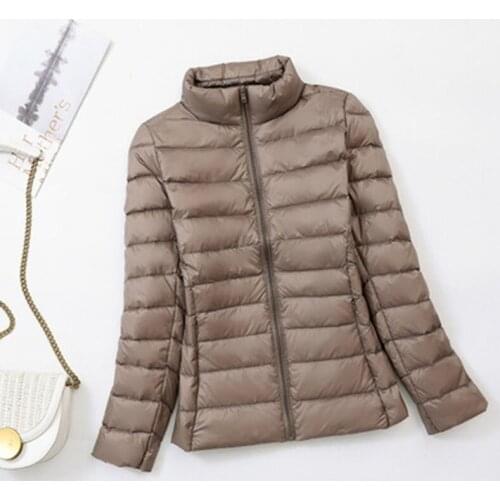 2021 New Autumn Winter Women Thin White Duck Down Jacket Parka Female Ultra Light Down Coat Short Tops Plus Size