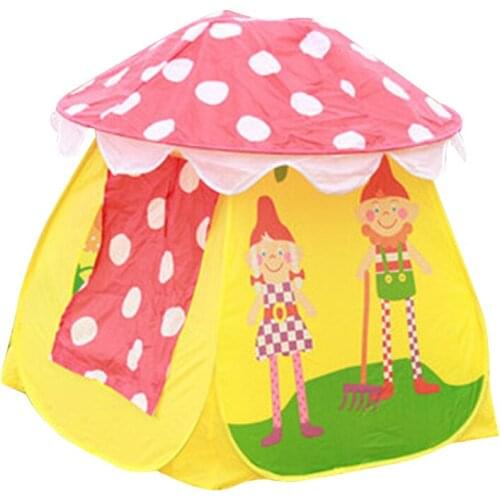 Up Play Tent for Boys and Girls, Foldable Indoor and Outdoor Mushroom Playhouse with Carry Case, Easy Set Up and Storage
