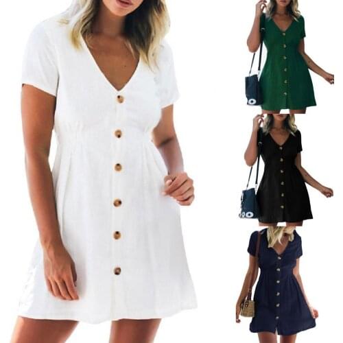 Office Lady Elegant Dress Short Sleeve Slim High Waist Female Women V Neck A-line Dress for Daily Life Women Summer Party Dress