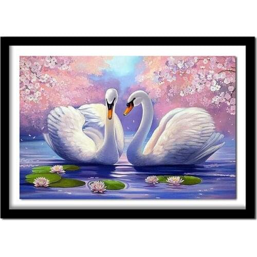 Nabi 5D Diamond Embroidery Swan Picture Of Rhinestones Diamond Mosaic Animals Diamond Painting Full Square Drill Wall Decor Gift