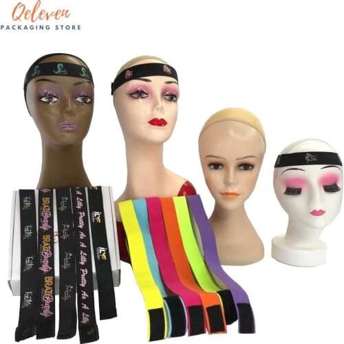 Custom Printing Logo Edge Elastic Wig Band For Wigs Frontal Wrap Headband Hair Tools Accossories