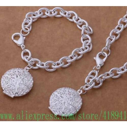 Silver Plated Jewelry Sets bracelet necklace /eleancla bmgakdna AS392