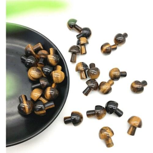 Drop Shipping 1pc Natural Tiger Eye Stone Mushroom Quartz Crystal Hand Polished Healing Decor DNatural Stones and Crystals