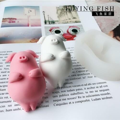 PRZY Silicone Molds Little Cute Pig Mold Pigs Silicone Mould for Cake Decorations Animal Mold Silica Gel Car Aroma Stone Korean