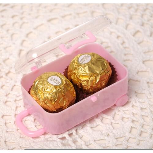 Rolling Travel Mini Suitcase Shape Gift Box Favor Box Wedding Favors Party Reception Cases Candy Package Baby Shower Candy Boxes