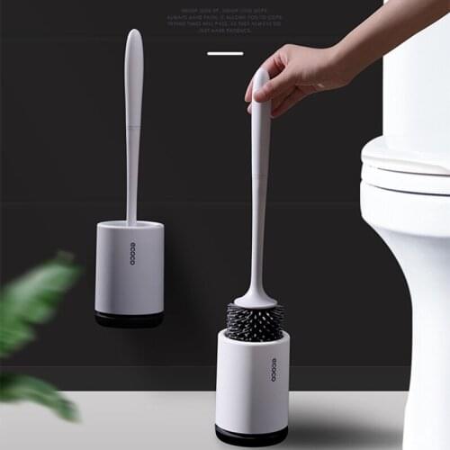 Silicone TPR Toilet Brush and Holder Quick Drain Cleaning Brush Tools for Toilet Household WC Bathroom Accessories Sets