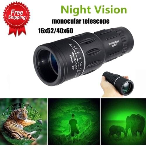 Extra Long 16X52 Distance Sports Hunting Zoomable Monocular Low Light Night Vision Telescope Binoculars For Outdoor Watching