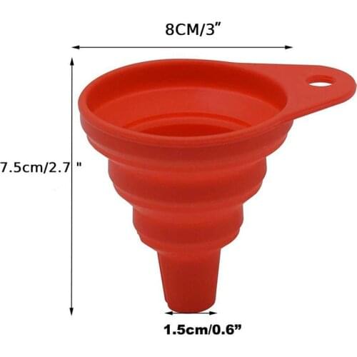 Petrol Car Funnel Silicone Suspended Universal 7.5cmX8cm Collapsible Gasoline